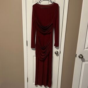 SHEIN Deep Red Long Sleeve Dress